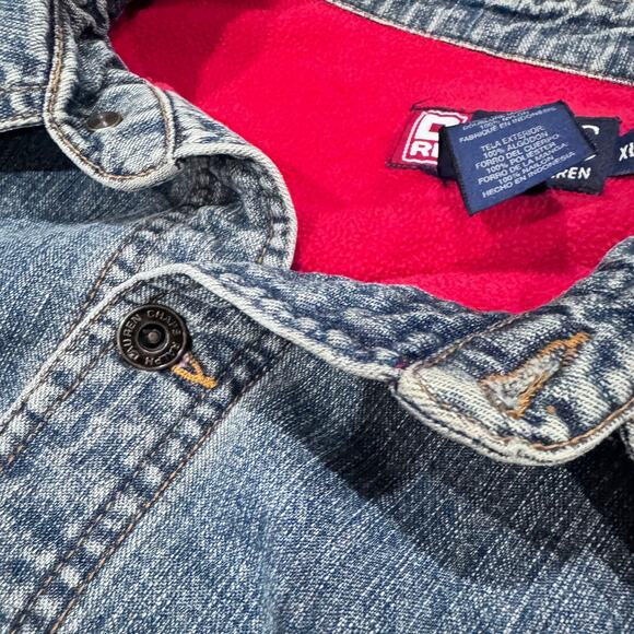 Chaps Ralph Lauren Fleece Lined Denim Shirt Jacket Men’s XL Vintage - Picture 5 of 8